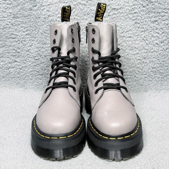 Dr. Martens Jadon III Womens Size 7 Platform Combat Boots Pisa Taupe Leather - Picture 2 of 10